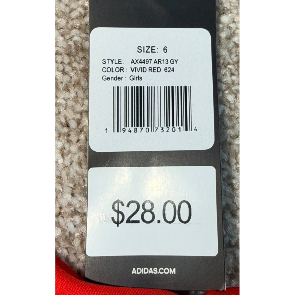 Adidas Girls Athletic Skort Size 6 Vivid Patriotic Red Navy Blue AX4497 NEW - Picture 4 of 5